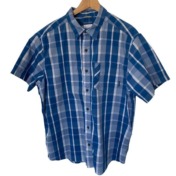 Columbia Shirt Mens XL Decoy Rock AM1017 Omni Wick S/S Button Front Blue Plaid - Picture 3 of 6